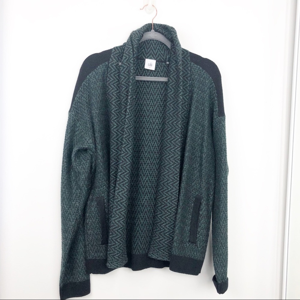 Cabi Fireside Chevron Open Front Cardigan Sweater